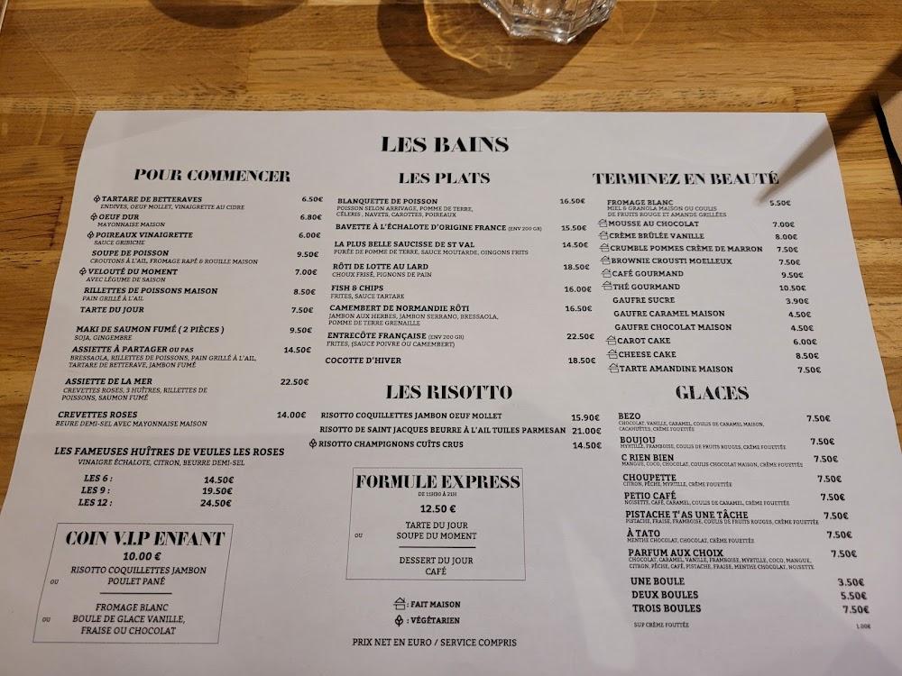 Restaurant Les Bains - Menu Image 1